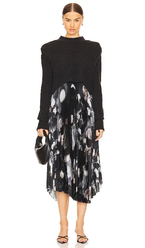 ALLSAINTS Leia Alula Dress in Charcoal