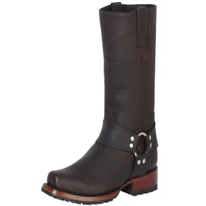 Botas de Cuero con Horma Biker para Motociclista Color Chocolate GEN-40673