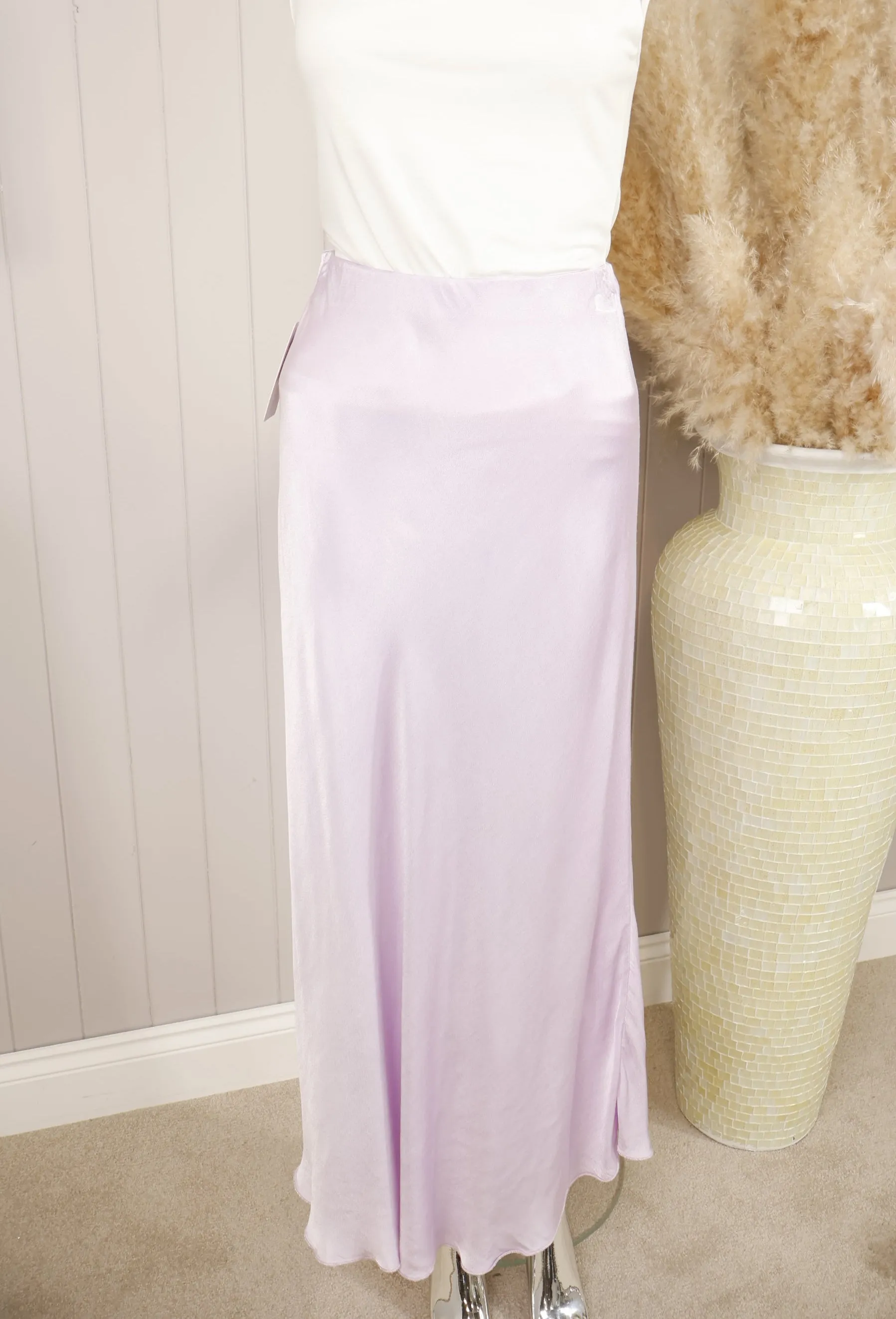 Satin Flair Skirt Lilac