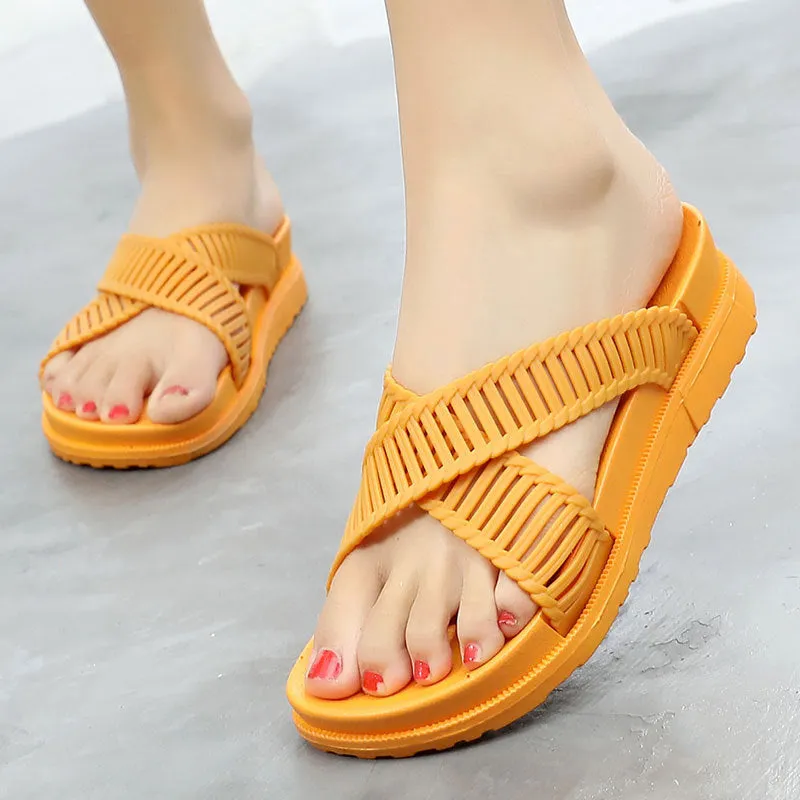 Women's summer cross strap slippers - Women's shoes
