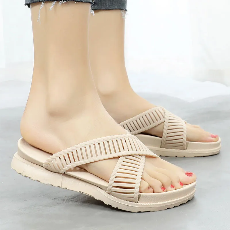 Women's summer cross strap slippers - Women's shoes
