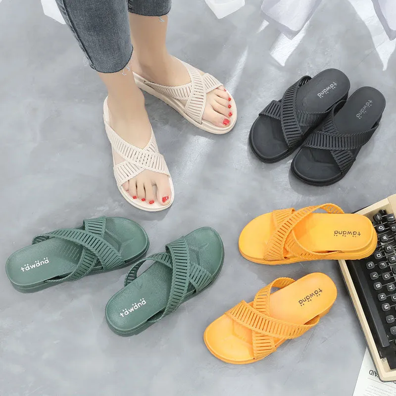 Women's summer cross strap slippers - Women's shoes